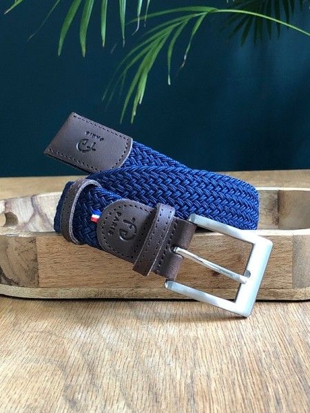 Ceinture tressée Bleu Marine  Made in France