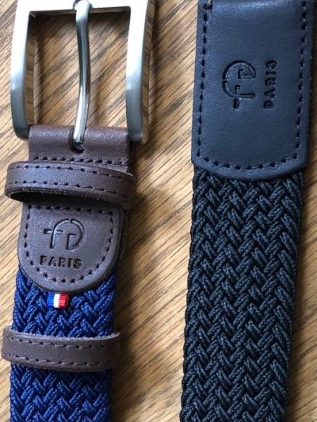 Ceinture tressée Noir  Made in France