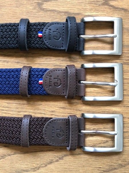 Ceinture tressée Noir  Made in France