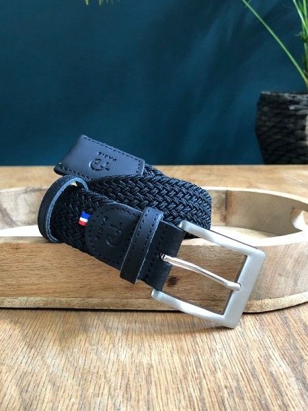 Ceinture tressée Noir  Made in France